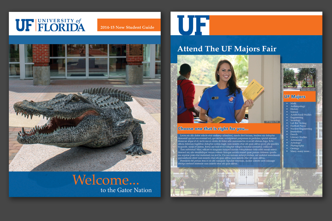 layout, layout design, brouchure, print, print design, design, portfolio, uf, university of florida, gators